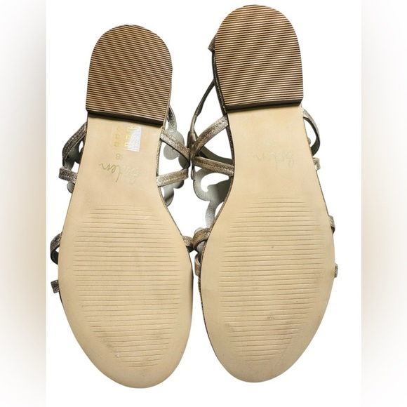 Boden Gold Metallic Leather Filigree Flat Sandals Size 38/ US 7 NEW - Picture 6 of 13
